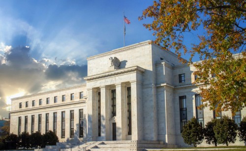 Federal reserve building at Washington D.C. on a sunny day