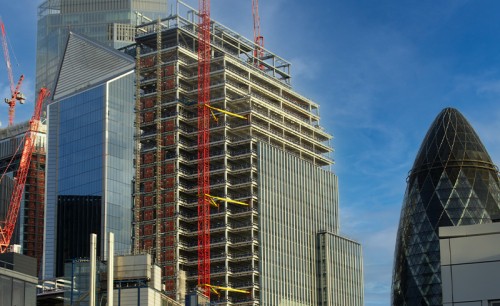 Modern skyline of finance district at City of London