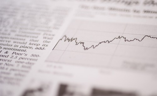 Newspaper economy section showing the fluctuation of the stock market