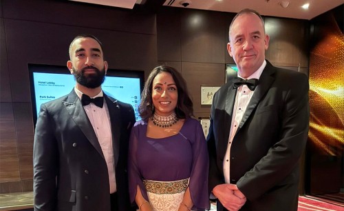 From L-R: Rahul Gohil, Sherelle Sehangara and Justin Snoxell at the Asian Business Awards