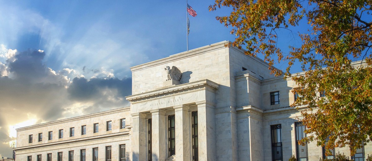 Federal reserve building at Washington D.C. on a sunny day