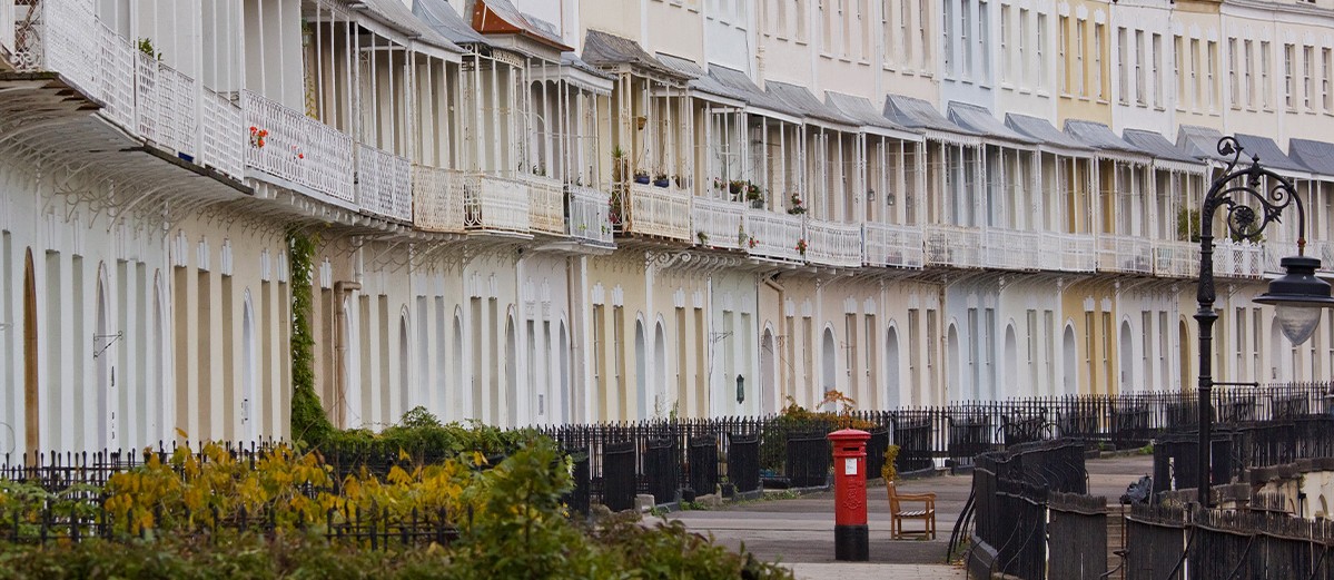 Georgian terraced housing in Bristol UK