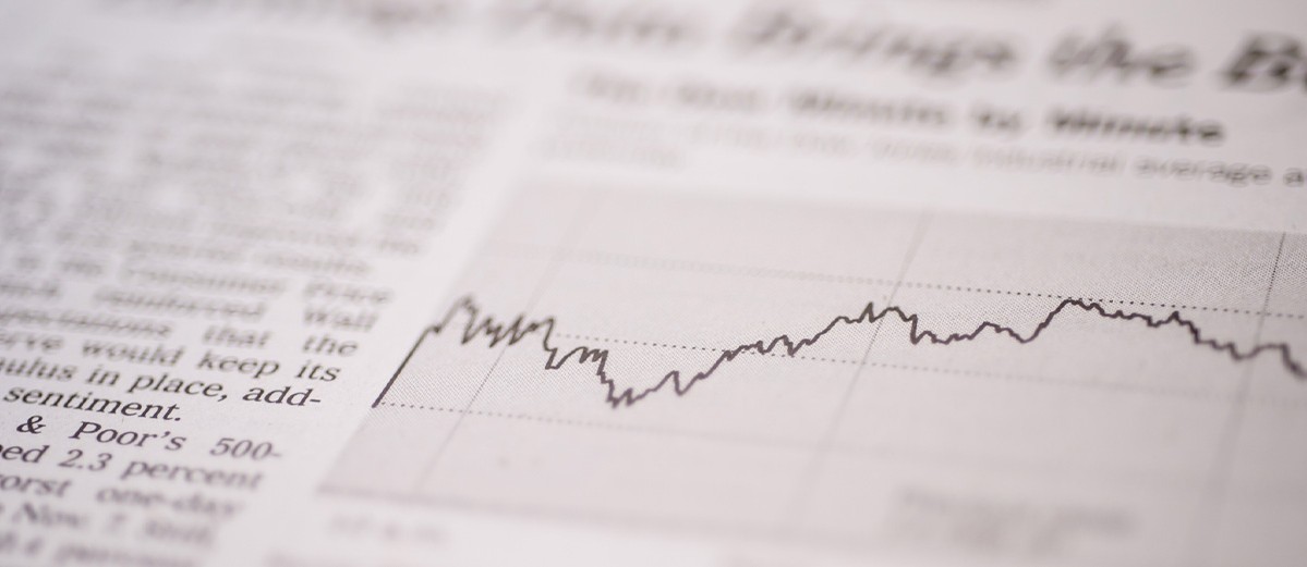 Newspaper economy section showing the fluctuation of the stock market