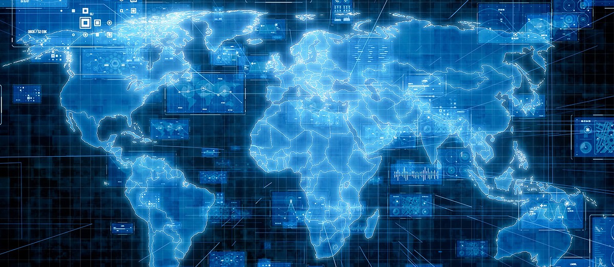 Global network concept. World map. 