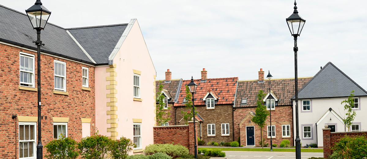 Terraced houses in a village