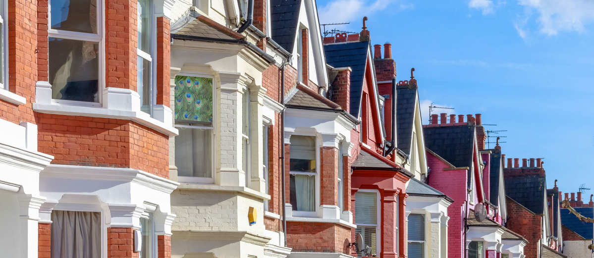 Terraced houses in a row