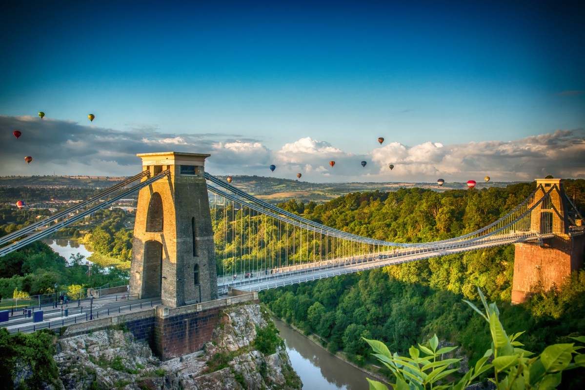 Hot air balloons over Bristol England